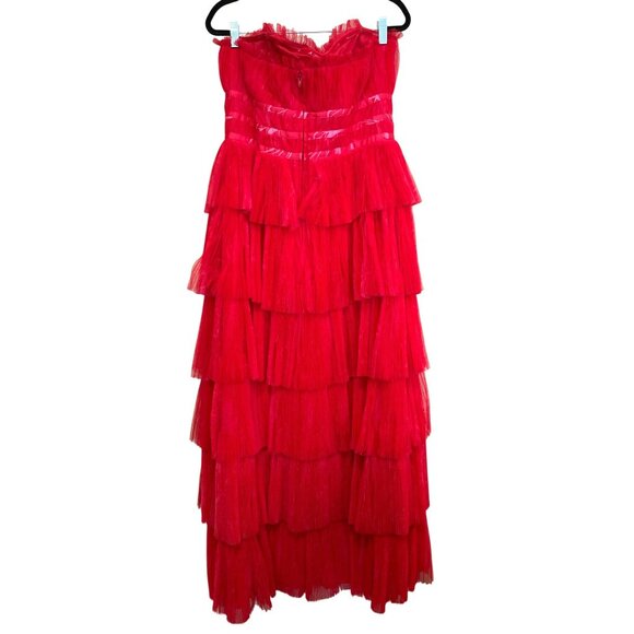 NWT Anthropologie Hutch Evie Strapless Tiered Maxi Dress Size 10 - Picture 8 of 9